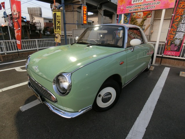 中古車 日産 フィガロ 1 0 1オーナー ターボ オープントップ の中古車詳細 77 000km グリーン 岡山県 Sold Out 中古車情報 中古車検索なら 車選びドットコム 車選び Com
