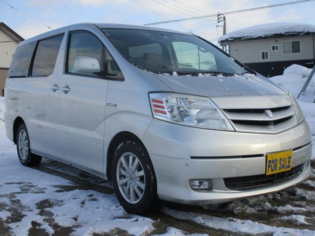 中古車 トヨタ アルファードハイブリッド 2 4 4wd c Ps Pw 8人乗り の中古車詳細 134 000km シルバー 山形県 39万円 中古車情報 中古車検索なら 車選びドットコム 車選び Com