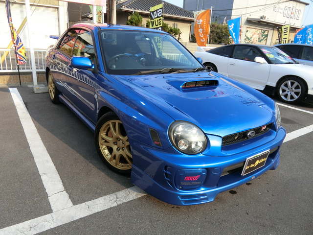 中古車 スバル インプレッサwrx 2 0 Wrx Sti リミテッド 4wd 5mtターボ フルエアロ 純正17aw の中古車詳細 149 000km ブルー 岡山県 138万円 中古車情報 中古車検索なら 車選びドットコム 車選び Com