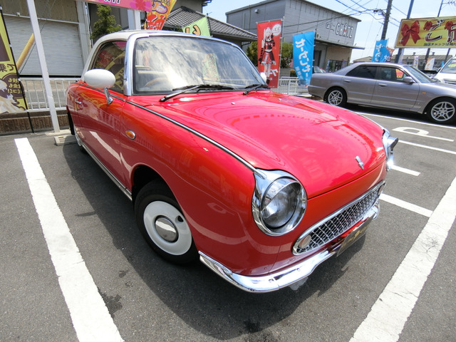 中古車 日産 フィガロ 赤全塗装 ターボ オープントップ の中古車詳細 104 000km レッド 岡山県 248万円 中古車情報 中古車 検索なら 車選びドットコム 車選び Com