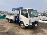 エルフ 3.0 フルフラットロー ディーゼル 4WD 4WD タダノ4段クレーン付平ボディ
