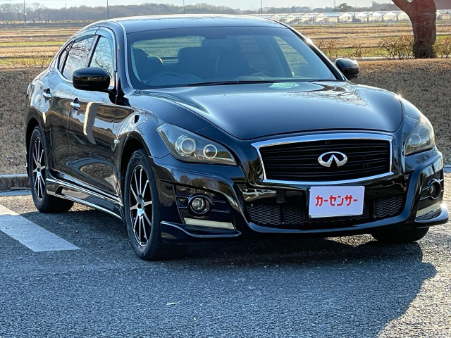 フーガ 2.5 250GT タイプP 社外パーツ 黒本革 冷暖房シート Blu