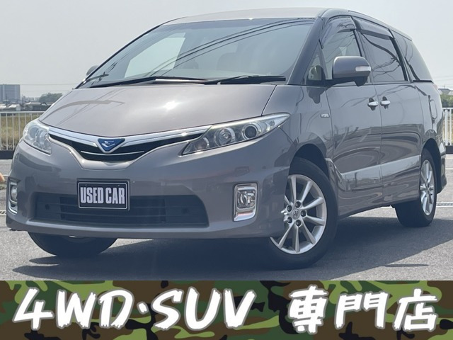 エスティマハイブリッド 2.4 X 4WD ナビ TV BT 後席モニター 片側パワスラ ETC