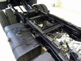 荷台内寸:305×159×37 極東開発/DD02-31 三方開 手動コボレーン付/90度ストッパー付 前立てプロテクターL型アングル補強加工/上部枕木取付(ボルト止め)/左右L型アングル角出し加工/ボルト止め