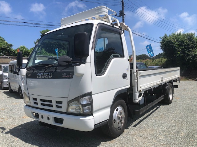 エルフ4.8 ロング 低床 ディーゼルフルフラットロー 4WD