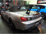 ストーンシルバーMカラーJsRACINGエアロバンパー&エアロボンネット&カーボンGTウイング&HIDLEDライト&レザーステアリング&軽量アルミシフトノブ&電動オープンブラック幌ガラススクリーン