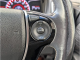 ステアリング右側にはクルーズコントロールのスイッチを配置。高速道路などでの運転では便利な装備品となります。