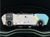 ナビゲーションや車両の様々な情報を運転中のドライバー視線に見やすく設置されたバーチャルコックピット。ステアリングのマルチファンクションボタンにて素早く切替えが可能となっております。