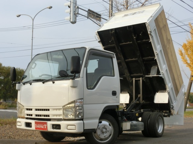 エルフ 3.0 強化ダンプ フルフラットロー ディーゼル 2tダンプ 全低床 3面差し枠 深...