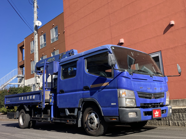 三菱ふそう キャンター 3.0 ダブルキャブ ワイド ロング 高床 STD ハイルーフ ディーゼル WキャブワイドRC4段クレーン付・7人