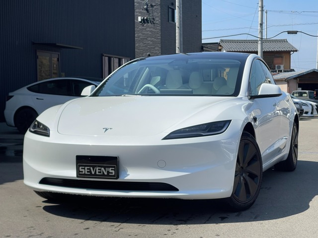 モデル3 RWD ヨークハンドル/白革/純正ナビ