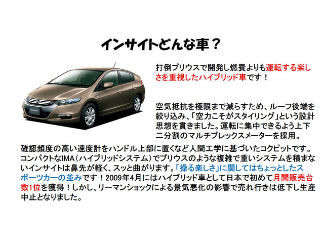 ホンダ インサイト 1.3 G HDDナビスペシャルエディション 自動車税