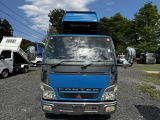車両前面:三菱キャンターセーフティーローダーダンプ積載3トン,車検1年,走行距離8万㎞台,NOxPM適合,マニュアル5速,新明和工業DR2-30,オートサイドミラー,ミラー角度調整スイッチ,EBS,他