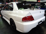 スコーティアホワイトカラーCWESTエアロ&エアロボンネット&エボIXリアバンパー>ウイング&ADVAN18アルミ&レカロシート&ACDコントロール&DEFI追加メーター&ディスプレイオーディオ