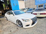 レクサス LS460 前後後期移植 3眼ヘッドライト フルエアロキット エアサスキット 黒革シート サンルーフ エイムゲイン段深リムアルミ 車検令和10年8月 エアミックスサーボ ダッシュハガレベタツキ 年式相