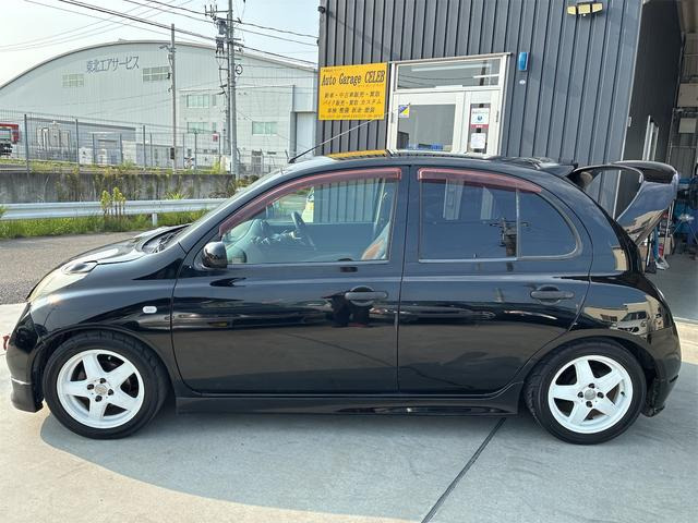 日産 マーチ 12SR 社外マフラー 車高調 5MT ETC 社外ハンドル(KTS) の