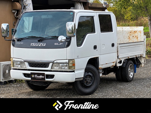エルフ 3.1 ダブルキャブ フラットロー ディーゼル 4WD パワーゲート バックカメラ