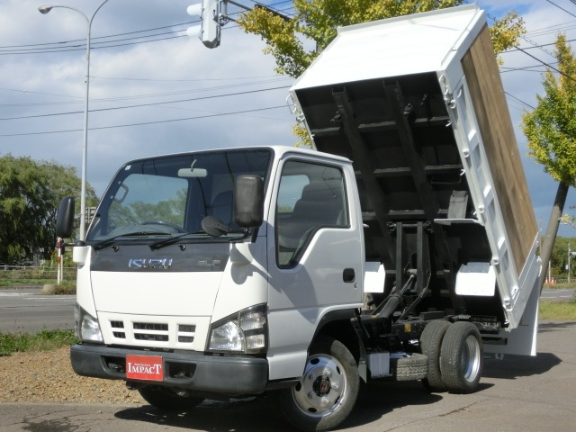 エルフ 4.8 フルフラットロー ディーゼル 4WD 2tダンプ 全低床 3面差し枠 深ダンプ