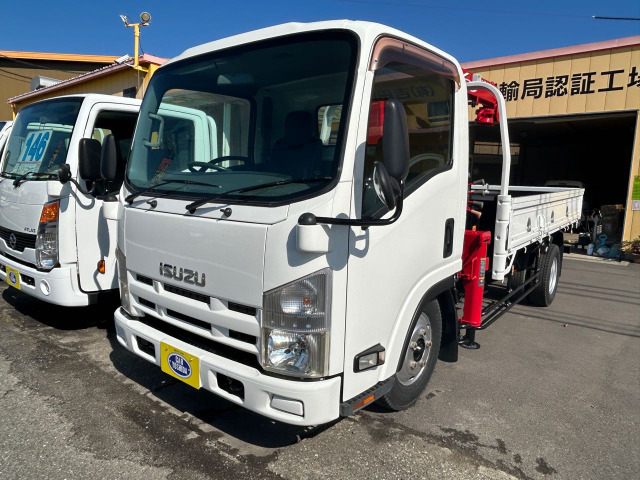エルフ 3.0 ハイキャブ ロング 高床 ディーゼル クレーン 荷台鉄板張り