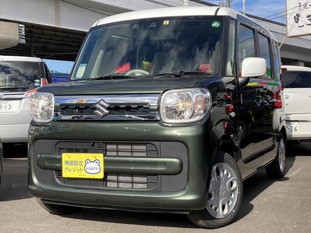 中古車 スズキ スペーシア ハイブリッド Hybrid X 4wd の中古車詳細 3 000km グリーン 北海道 158万円 中古車 情報 中古車検索なら 車選びドットコム 車選び Com