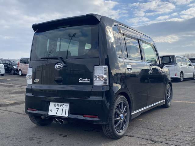 中古車 ダイハツ ムーヴコンテ カスタム X 4WD 社外センター出しマフラー・HIDライト の中古車詳細 (130,000km, ブラック,  北海道, 48万円) | 中古車情報・中古車検索なら【車選びドットコム（車選び.com）】