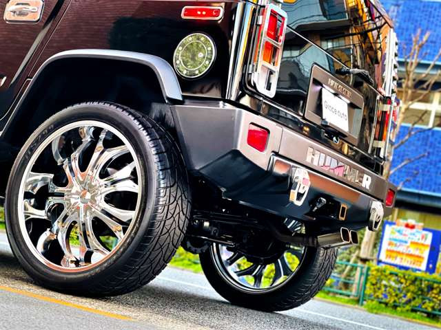 ハマー H2 タイプG 4WD 正規D車 26AW 社外マフラ- 黒革 サンル