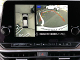 【アラウンドビューモニター装備】 フロント・左右ドアミラー・リヤの4つのカメラにより、車両を真上から見ているような映像をディスプレイに表示します。正確な駐車や取り回しを容易に行うことができます。