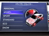 【ドライブモードセレクター】6種類のドライブモード(PERSONAL、SPORT+、SPORT、STANDARD、ECO、SNOW)を備え、モードの選択により、エンジンやトランスミッションなどを各モードに適した特性で制御するシステム☆