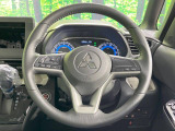 【純正革巻きステアリング】上質な革を使用することで、手にしっかり馴染みとても運転しやすいハンドルです♪