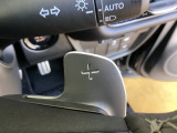 ステアリングの裏側、左右にパドルシフトがついています。右が+、左が-の操作でシフトチェンジを行い、エンジンブレーキなどのマニュアル操作ができます。
