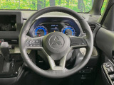 【純正革巻きステアリング】上質な革を使用することで、手にしっかり馴染みとても運転しやすいハンドルです♪