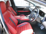 【F-SPORT専用本革/フレアレッド】運転席ポジションメモリー/運転席・助手席ヒーター・ベンチレーション機能付