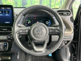 【純正革巻きステアリング】上質な革を使用することで、手にしっかり馴染みとても運転しやすいハンドルです♪