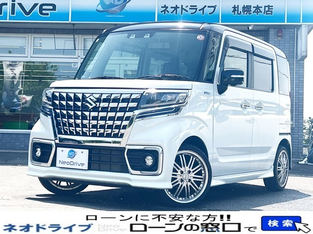 スペーシアカスタム ハイブリッド(HYBRID)  XSターボ 4WD ワンオーナー メモリーナビ...
