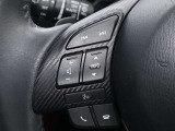 ステアリング左側にはオーディオコントロールスイッチを搭載。走行中でも簡単に音量の上げ下げ、曲の送り戻し、モードの切り替えが可能です。クイックに切り替えてお好みの音楽で楽しいドライブを!