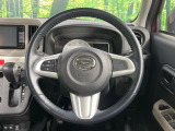 【純正革巻きステアリング】上質な革を使用することで、手にしっかり馴染みとても運転しやすいハンドルです♪