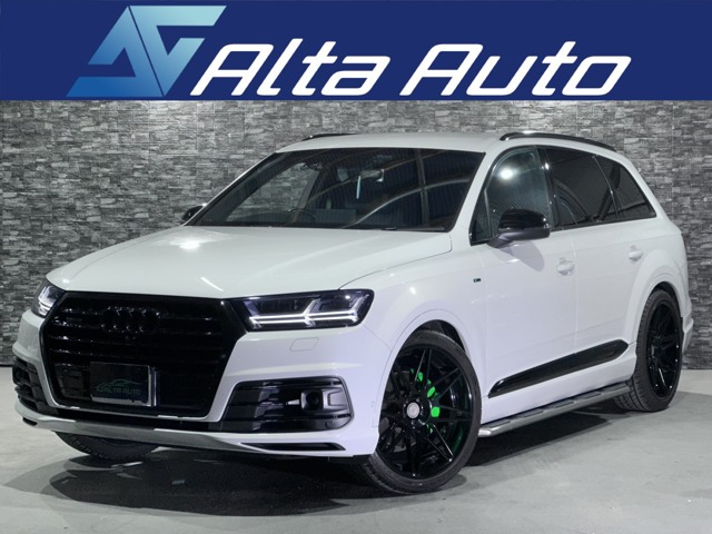 Q7 2.0 TFSI クワトロ Sラインパッケージ 4WD 鍛造22AW/可変マフラー/後席モニタ/黒革