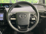 【純正革巻きステアリング】上質な革を使用することで、手にしっかり馴染みとても運転しやすいハンドルです♪