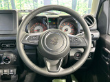 【純正革巻きステアリング】上質な革を使用することで、手にしっかり馴染みとても運転しやすいハンドルです♪