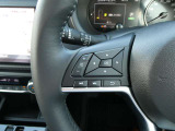 運転走行も画面に触れることなく手元操作が可能な便利なハンドルリモコン。