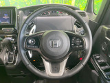 【純正革巻きステアリング】上質な革を使用することで、手にしっかり馴染みとても運転しやすいハンドルです♪