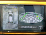 アラウンドビューモニター。前後左右の4つのカメラで車を上から見たような映像をナビ画面に映すので人や物を確認できとても安全です。