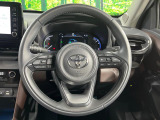 【純正革巻きステアリング】上質な革を使用することで、手にしっかり馴染みとても運転しやすいハンドルです♪