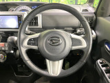 【純正革巻きステアリング】上質な革を使用することで、手にしっかり馴染みとても運転しやすいハンドルです♪
