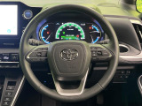 【純正革巻きステアリング】上質な革を使用することで、手にしっかり馴染みとても運転しやすいハンドルです♪
