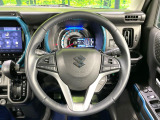 【純正革巻きステアリング】上質な革を使用することで、手にしっかり馴染みとても運転しやすいハンドルです♪