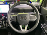 【純正革巻きステアリング】上質な革を使用することで、手にしっかり馴染みとても運転しやすいハンドルです♪