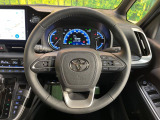 【純正革巻きステアリング】上質な革を使用することで、手にしっかり馴染みとても運転しやすいハンドルです♪
