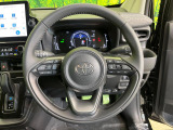 【純正革巻きステアリング】上質な革を使用することで、手にしっかり馴染みとても運転しやすいハンドルです♪