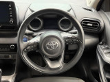 【純正革巻きステアリング】上質な革を使用することで、手にしっかり馴染みとても運転しやすいハンドルです♪